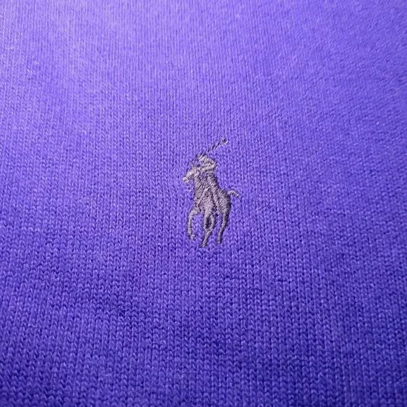 Polo Ralph Lauren 1/4 Zip Sweater Men's Medium Royal Blue Pony Designer - Picture 2 of 8